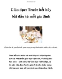 Giáo dục: Trước hết hãy bắt đầu từ mỗi gia đình