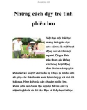 Những cách dạy trẻ tính phiêu lưu