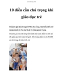 10 điều cần chú trọng khi giáo dục trẻ