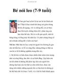 Bé nói leo (7-9 tuổi)