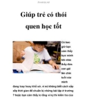 Giúp trẻ có thói quen học tốt