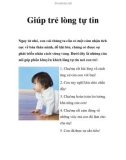 Giúp trẻ lòng tự tin