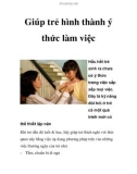 Giúp trẻ hình thành ý thức làm việc