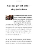 Giáo dục giới tính online – chuyện vẫn buồn