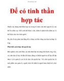 Để có tinh thần hợp tác