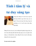 Tính ì tâm lý và tư duy sáng tạo