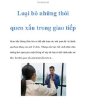 Loại bỏ những thói quen xấu trong giao tiếp