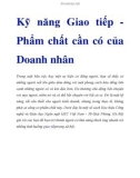 Kỹ năng Giao tiếp Phẩm chất cần có của Doanh nhân