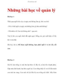 Những bài học về quản lý