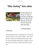 'Bảo dưỡng' hôn nhân