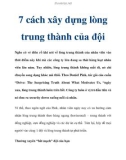 7 cách để xây dựng lòng trung thành của đội