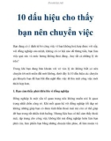 10 dấu hiệu cho thấy bạn nên chuyển việc