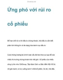 Ứng phó với một số rủi ro cổ phiếu