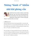 Những 'hành vi' khiếm nhã khi phỏng vấn