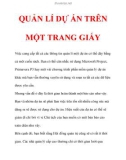 QUẢN LÍ DỰ ÁN TRÊN MỘT TRANG GIẤY