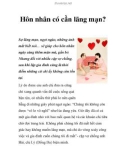 Hôn nhân có cần lãng mạn?