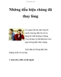 Những dấu hiệu chàng đã thay lòng