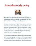 Bản chất của bẫy tư duy