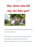 Học nhóm như thế nào cho hiệu quả