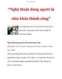 'Nghệ thuật dùng người là chìa khóa thành công'