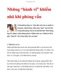 Những 'hành vi' khiếm nhã khi phỏng vấn