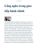 Lắng nghe trong giao tiếp hành chính