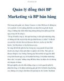 Quản lý đồng thời BP Marketing và BP bán hàng