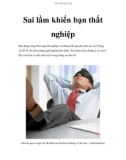 Sai lầm khiến bạn thất nghiệp