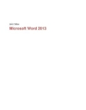 Giáo trình Microsoft Word 2013