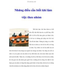 Những điều cần biết khi làm việc theo nhóm