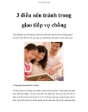 3 điều nên tránh trong giao tiếp vợ chồng