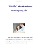 'Ghi điểm' bằng cách cảm ơn sau buổi phỏng vấn