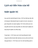 Tìm hiểu về lịch sử tiến hóa của kế toán quản trị