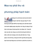 Mua nợ phải thu và phương pháp hạch toán