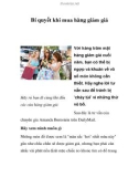 Bí quyết khi mua hàng giảm giá