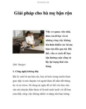 Giải pháp cho bà mẹ bận rộn