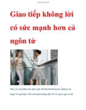 Giao tiếp không lời có sức mạnh hơn cả ngôn từ