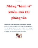 Những 'hành vi' khiếm nhã khi phỏng vấn