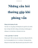 Những câu hỏi thường gặp khi phỏng vấn