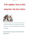 Trắc nghiệm : bạn có khả năng làm việc theo nhóm