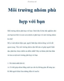 Môi trường nhóm phù hợp với bạn