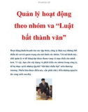 Quản lý hoạt động theo nhóm va 'Luật bất thành văn'