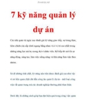 7 kỹ năng quản lý dự án