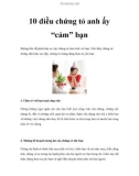 10 điều chứng tỏ anh ấy 'cảm' bạn