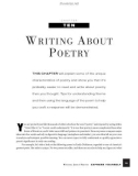 WRITING ABOUT POETRY - Express yourself