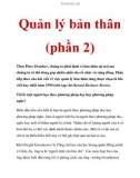 Quản lý bản thân (phần 2)