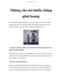 Những câu nói khiến chàng phát hoảng