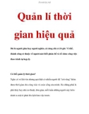 Quản lí thời gian hiệu quả