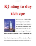 Kỹ năng tư duy tích cực