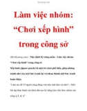 Làm việc nhóm: 'Chơi xếp hình' trong công sở